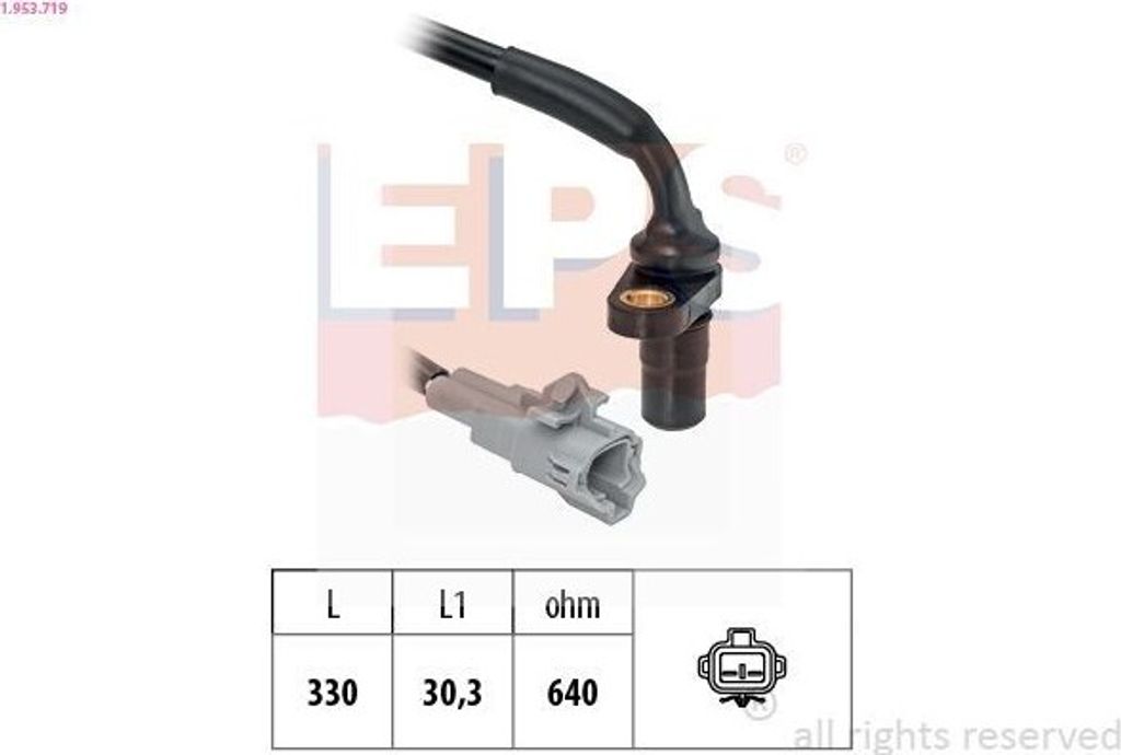 EPS Drehzahlsensor 1.953.719 im Getriebegehäuse für TOYOTA Yaris Schrägheck (P1) 330mm