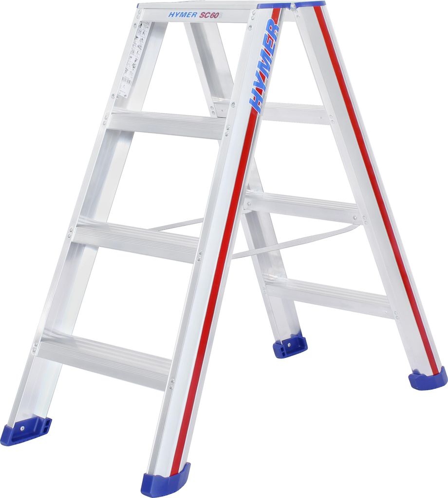 Hymer Stufenstehleiter, beidseitig begehbar, 2x4 Stufen, Produktbild 