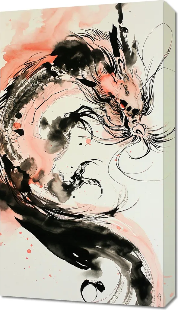 Quadro Moderno Drago 40x70 - Decorazione Parete Fantasy