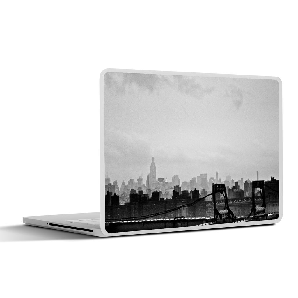MuchoWow Laptop Aufkleber Sticker Cover New Yorker Skyline in schwarz-weiß 30x21 cm - Sticker für Laptop - Selbstklebend