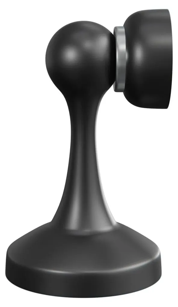 Bloque-porte anti-claquement magnétique noir pour sol et mur en inox