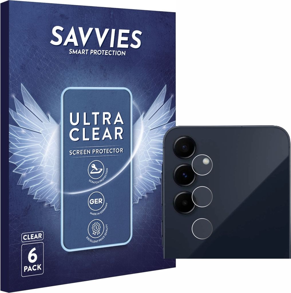 6x Für Samsung Galaxy A55 5G Enterprise Edition (NUR Kameraschutz) Schutzfolie Savvies Displayschutz Display Schutz Folie Klar Transparent