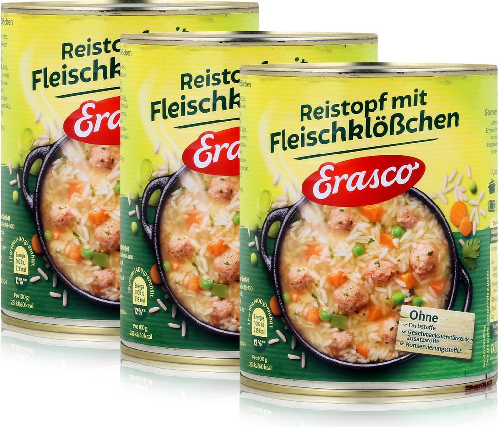 Erasco Reistopf mit Fleischklößchen 800g Fertigessen (3er Produktbild 