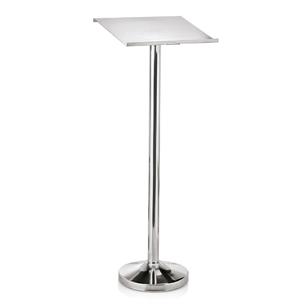 Pupitre affichage stable en acier argenté 118 cm pour menu lisible