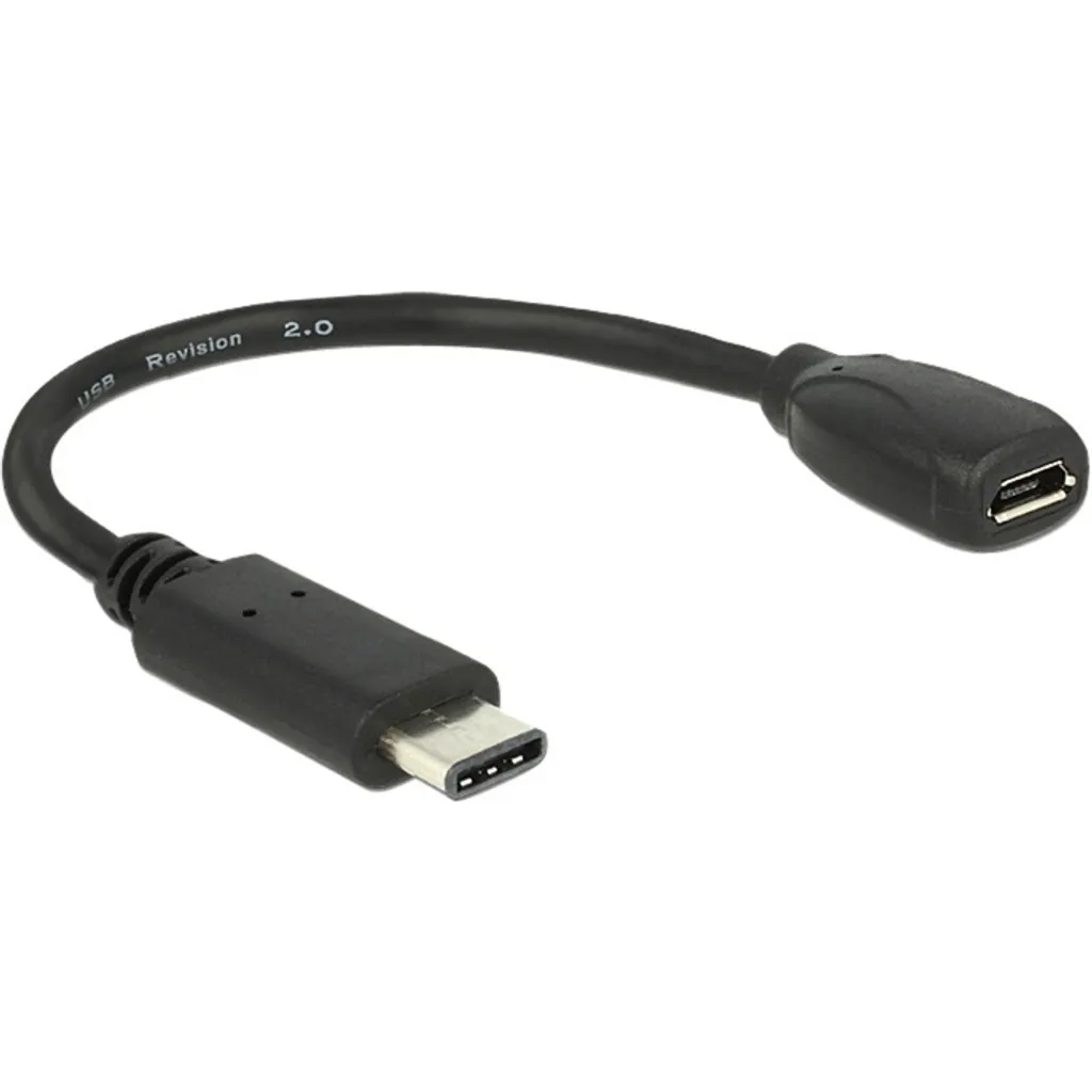 Adaptateur USB Type-C vers Micro USB Femelle 15 cm de Marque Delock