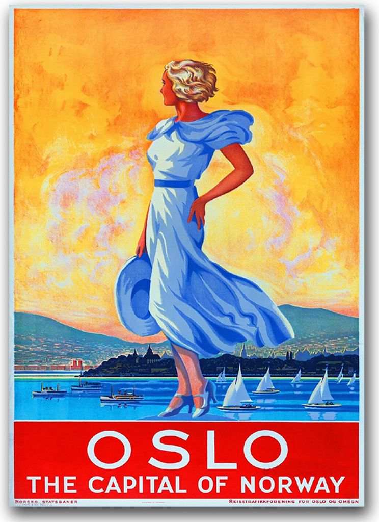 Poster - Canvas - Leinwand - 59,4 cm x 84,1 cm - Fotoposter - Leinwandkunst - Oslo, Norwegen