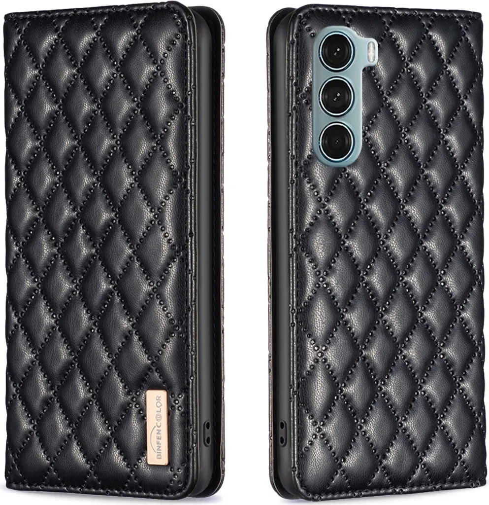 Custodia Motorola Edge S30 / Moto G200 5G in Pelle Nera con Supporto