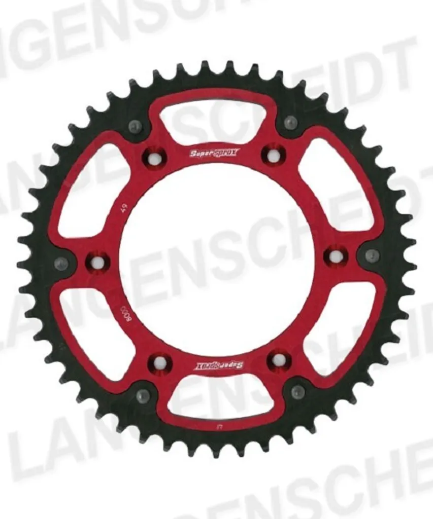 Couronne de transmission moto 51 dents Supersprox 520 rouge 6 trous