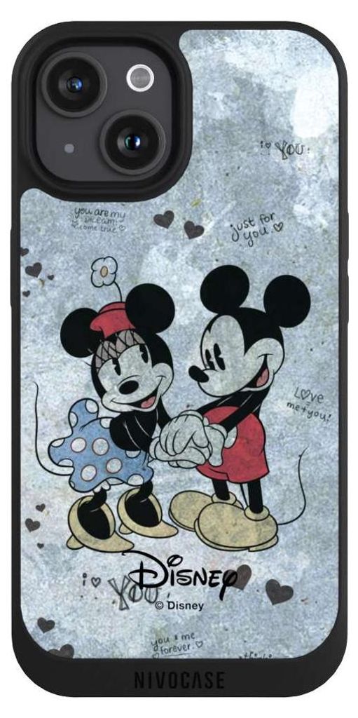 NIVOCASE Handyhülle für Apple iPhone 15 Hülle NIVOpure Case Schwarz Disney Vintage