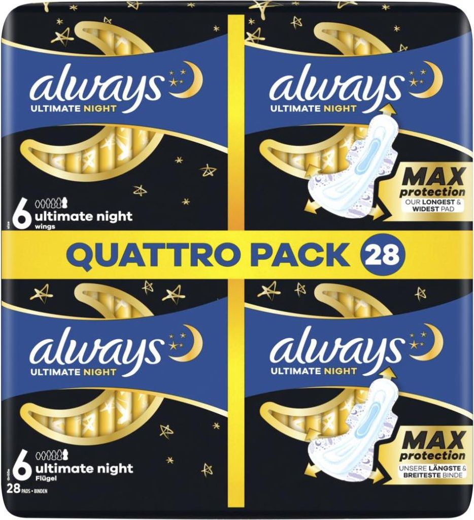 Assorbenti Always Ultimate Night (taglia 6) con ali 28 Immagine del prodotto 