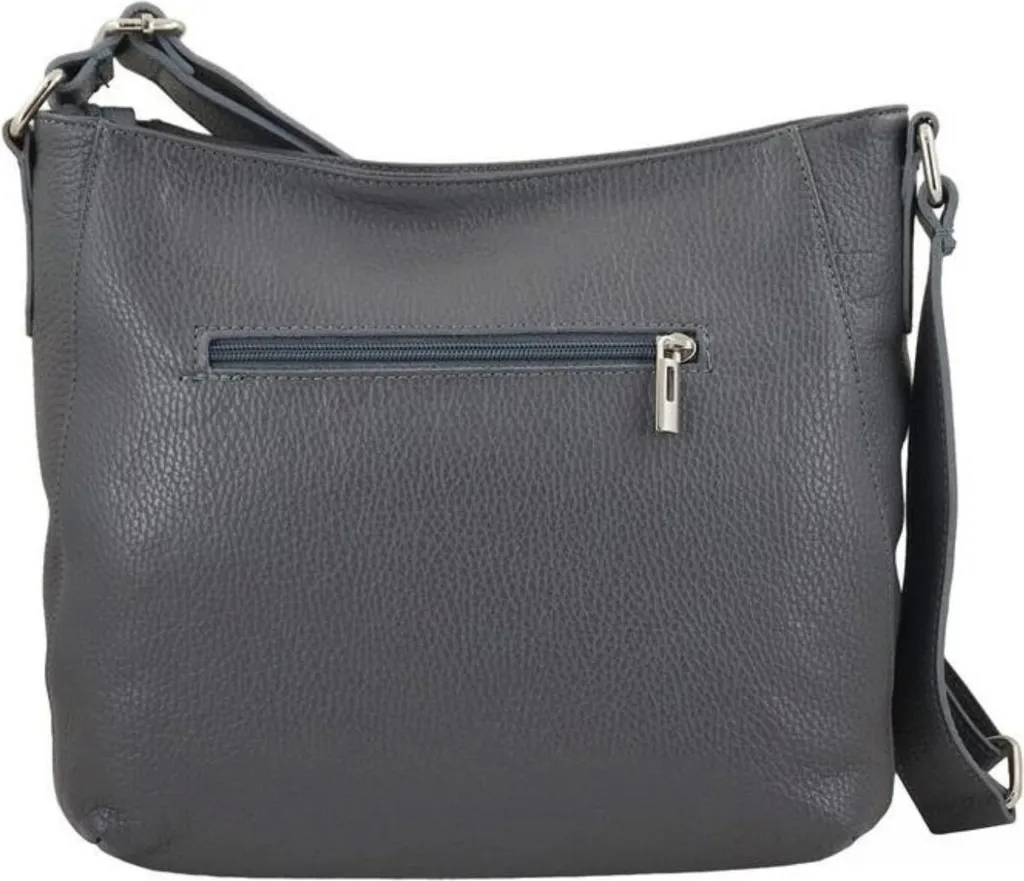Sac shopping en cuir souple noir rigide avec fermeture éclair - 6