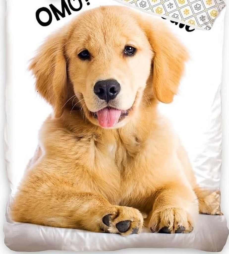 Golden Retriever Hund Wende-Bettwäsche-Set, 135x200