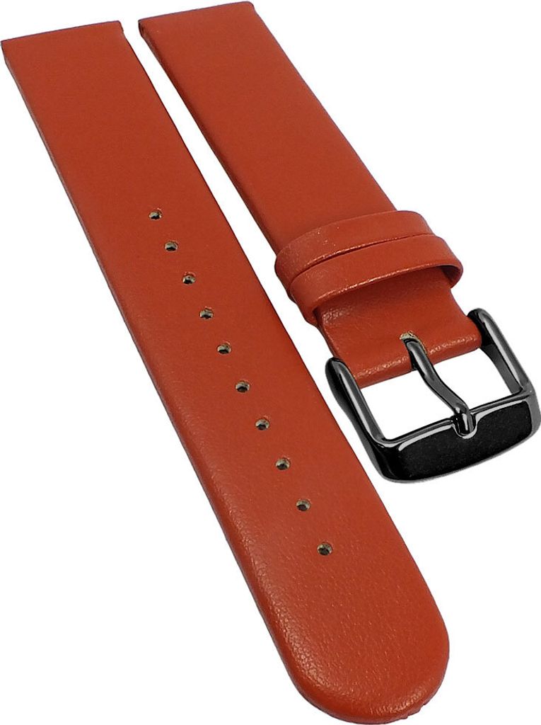 Minott Vegan Uhrenarmband braun flach gleichlaufend Apfelfaser, Stegbreite:20mm, Schließe:Schwarz