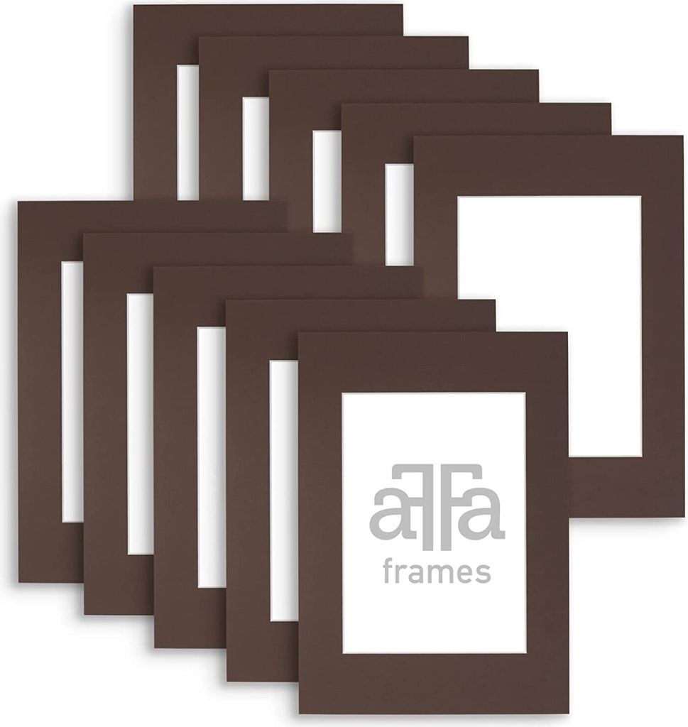 aFFa frames Passe Partout | Minimalistische Bildunterlage zur Anzeige Ihrer Fotos, Poster, Diplome | Karton, Farbe, Braun, 30x40 cm | 10 Stück pro...