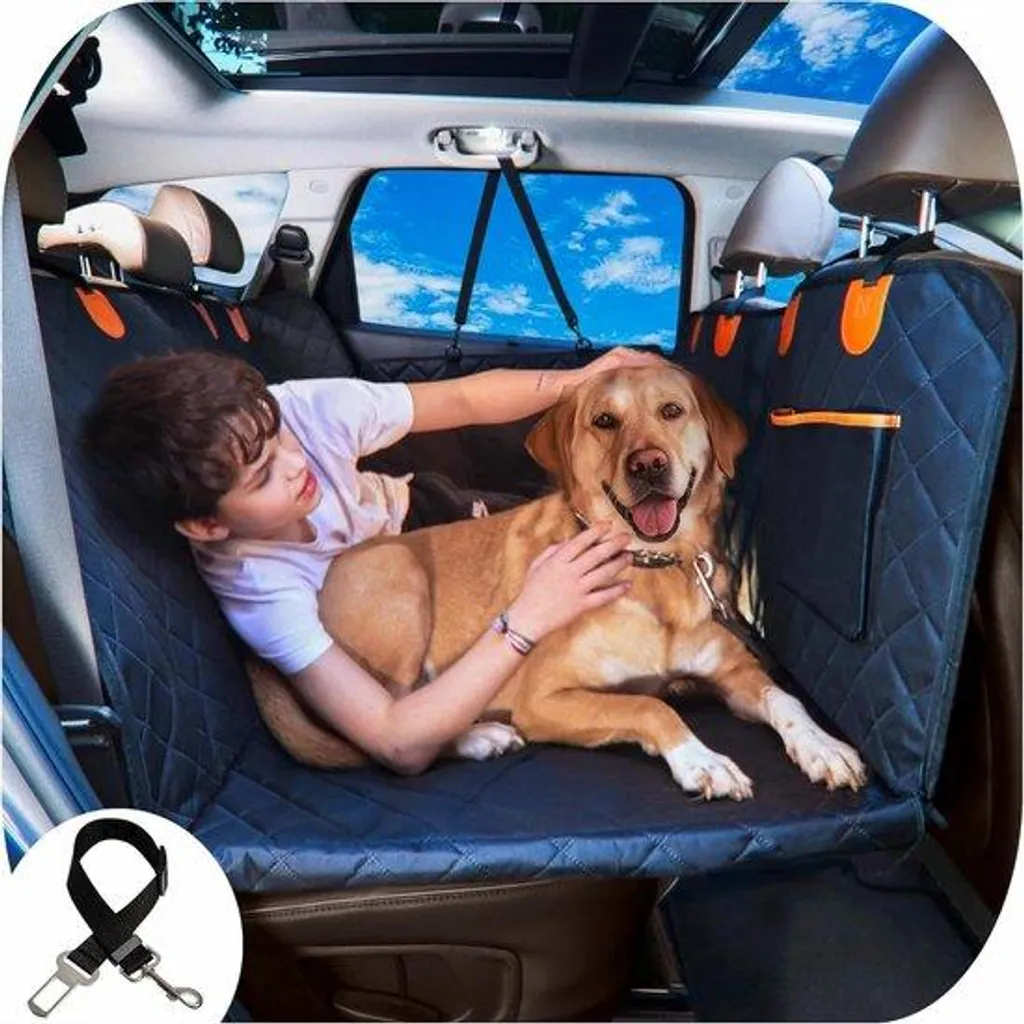 Hamac voiture robuste pour chien avec grille de vue et base rigide