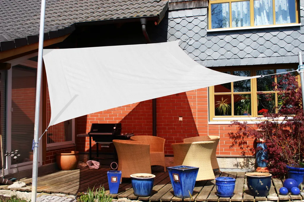 Vela Parasole Quadrata 3.6x3.6m Bianca - Tenda Ombreggiante Professional