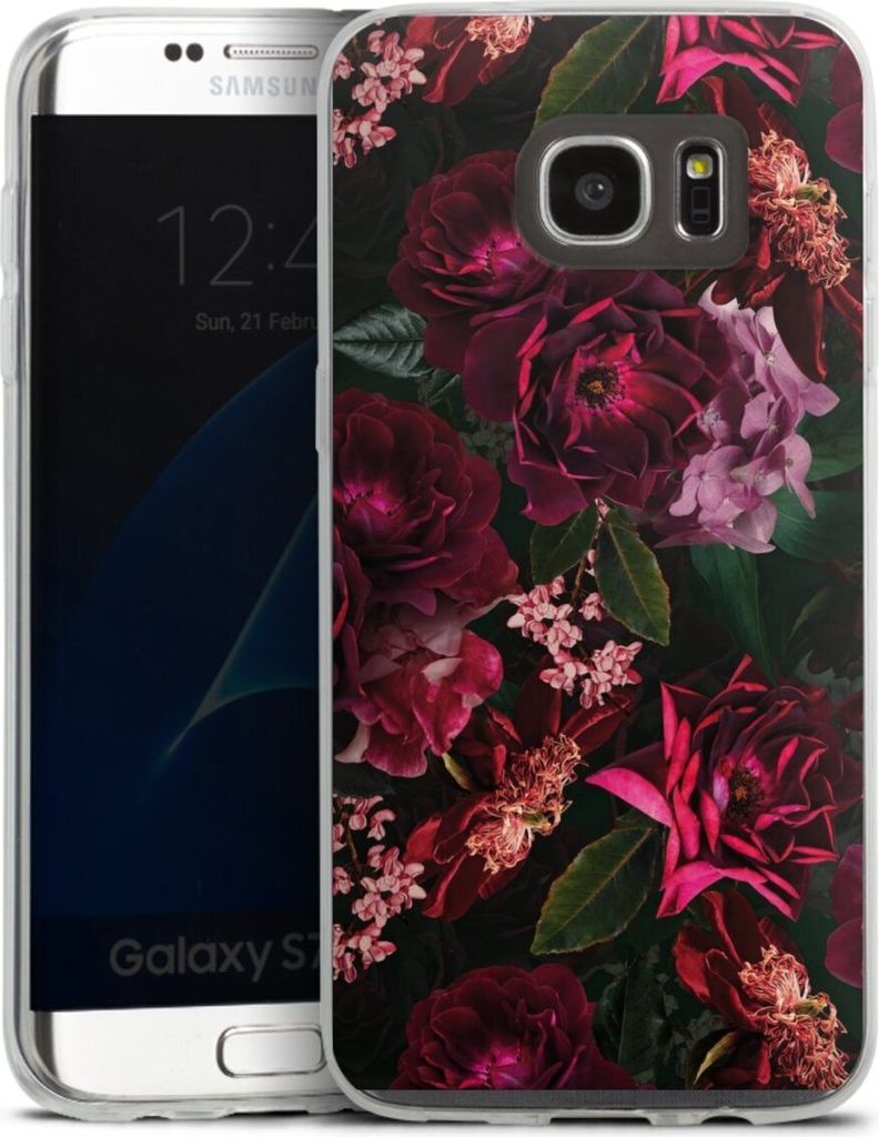 DeinDesign Slim Hülle für Samsung Galaxy S7 Edge Silikon Case Ultra Dünn Handyhülle Blumen Blüte Rose