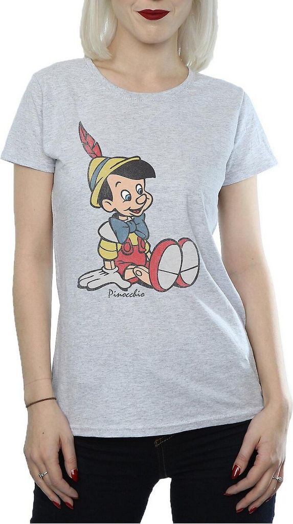Pinocchio - "Classic" T-Shirt für Damen BI490 (M) (Grau meliert)