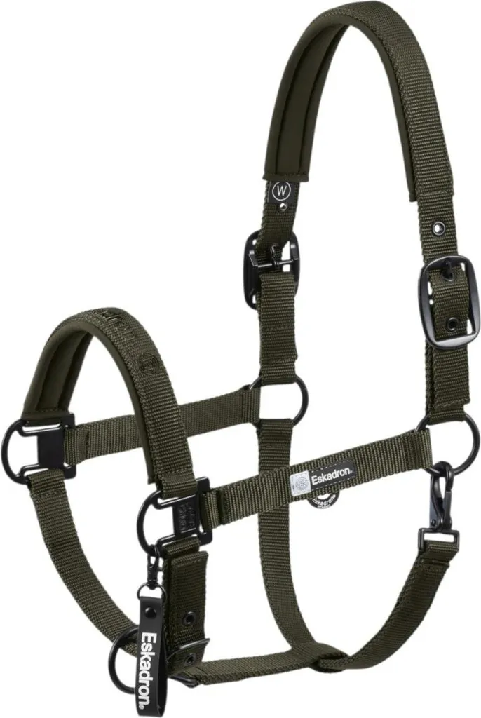 Licou Dynamic Halfter Double Pin 190 vert foncé P2 pour chevaux de sport