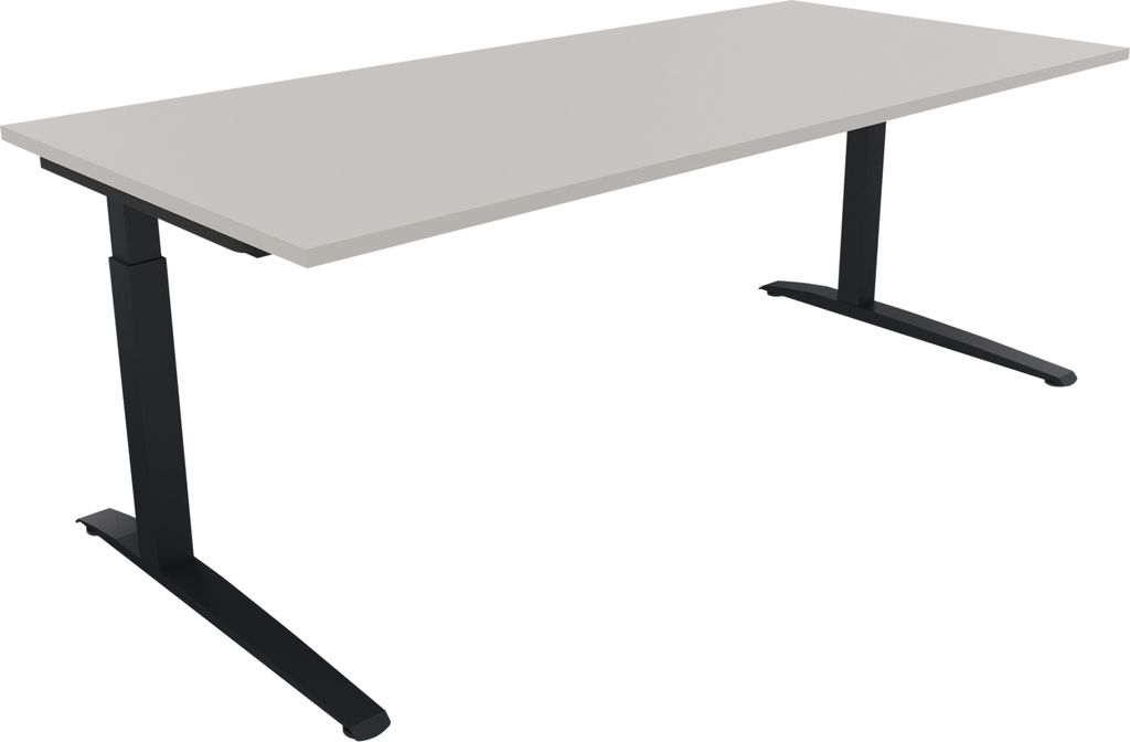 Schreibtisch Kufe Einzels. Quadrat B2000xT900xH650-850 an/Lichtgrau