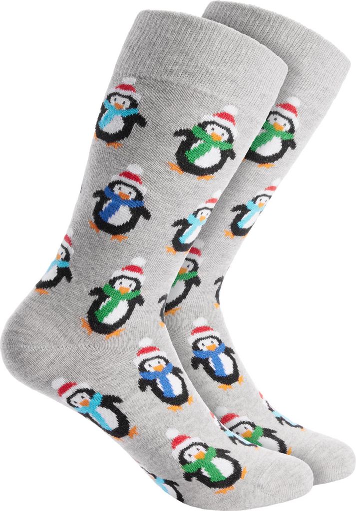 BRUBAKER 1 Paar Weihnachtssocken für Damen und Herren - Lustige Socken Weihnachten, Pinguine, Größe 41-45