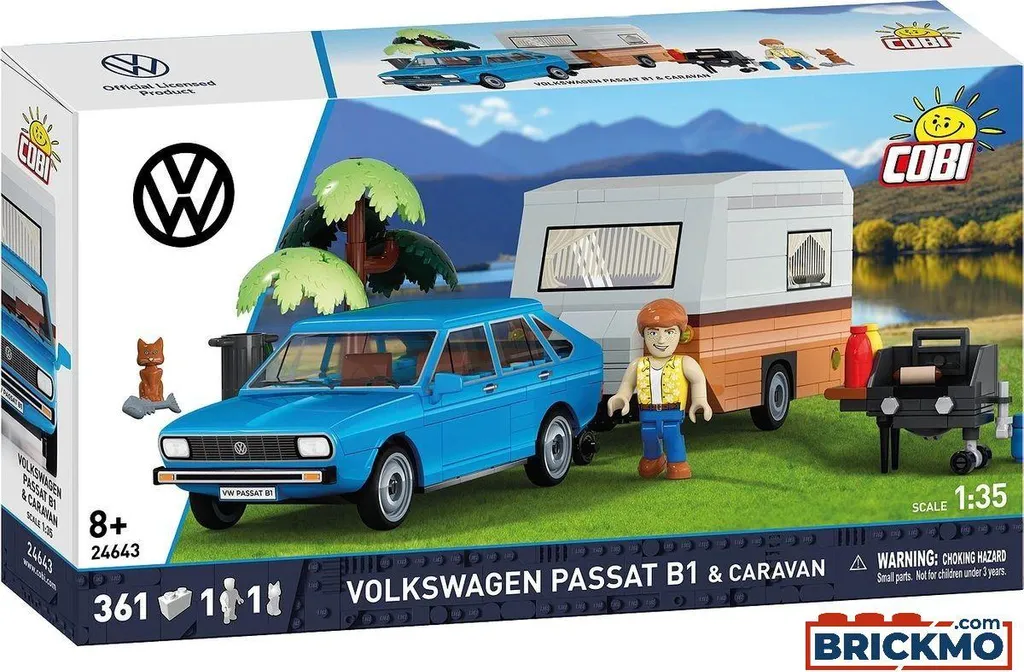 Cobi 24643 Volkswagen Passat B1 avec Caravane - Maquette de Voiture