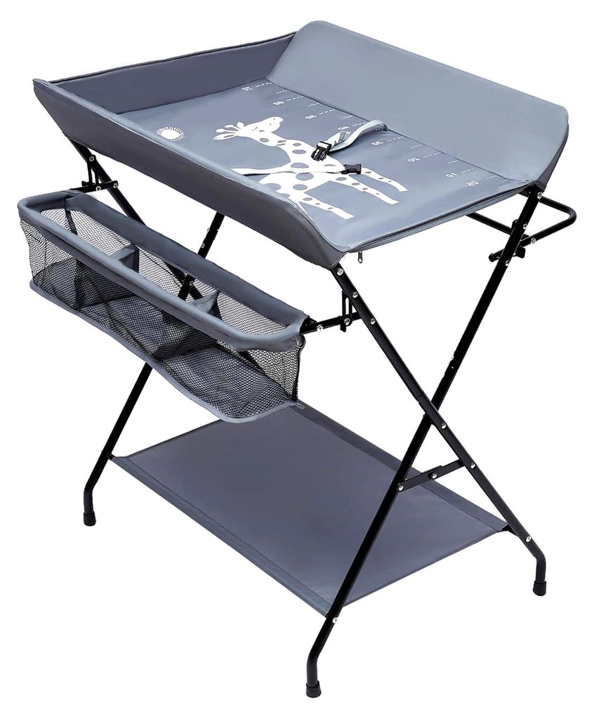 Tragbarer Wickeltisch, mobiler Wickeltisch, klappbare Wickelkommode, Wickelkombi mit Ablagefächern