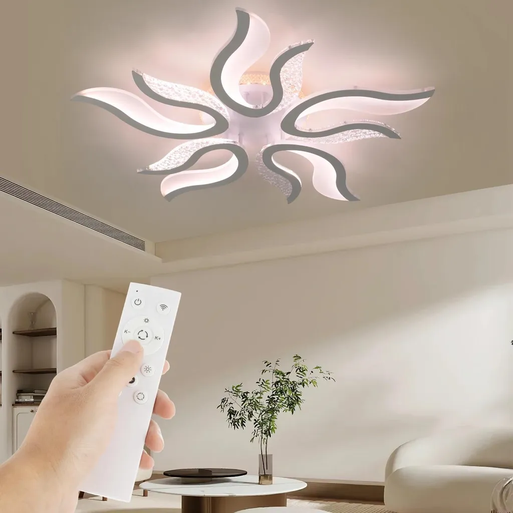 Plafonnier LED RGB 56W - Luminaire Plafond Carré 87x87cm avec Télécommande