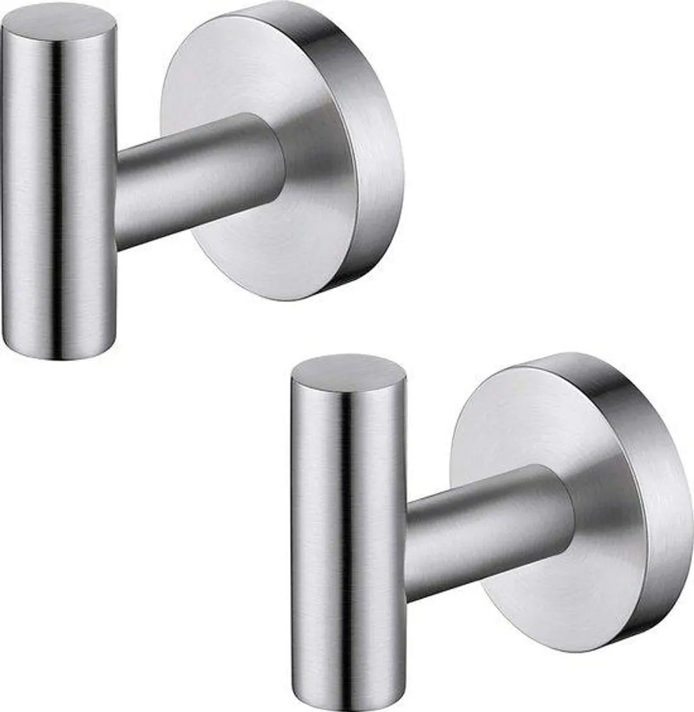 Patère murale en inox brossé pour salle de bains et cuisine - Lot de 2