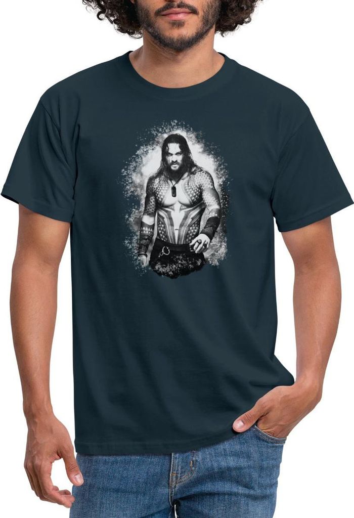 Spreadshirt Aquaman Film Aquaman Kampfbereit Männer T-Shirt, XL, Navy