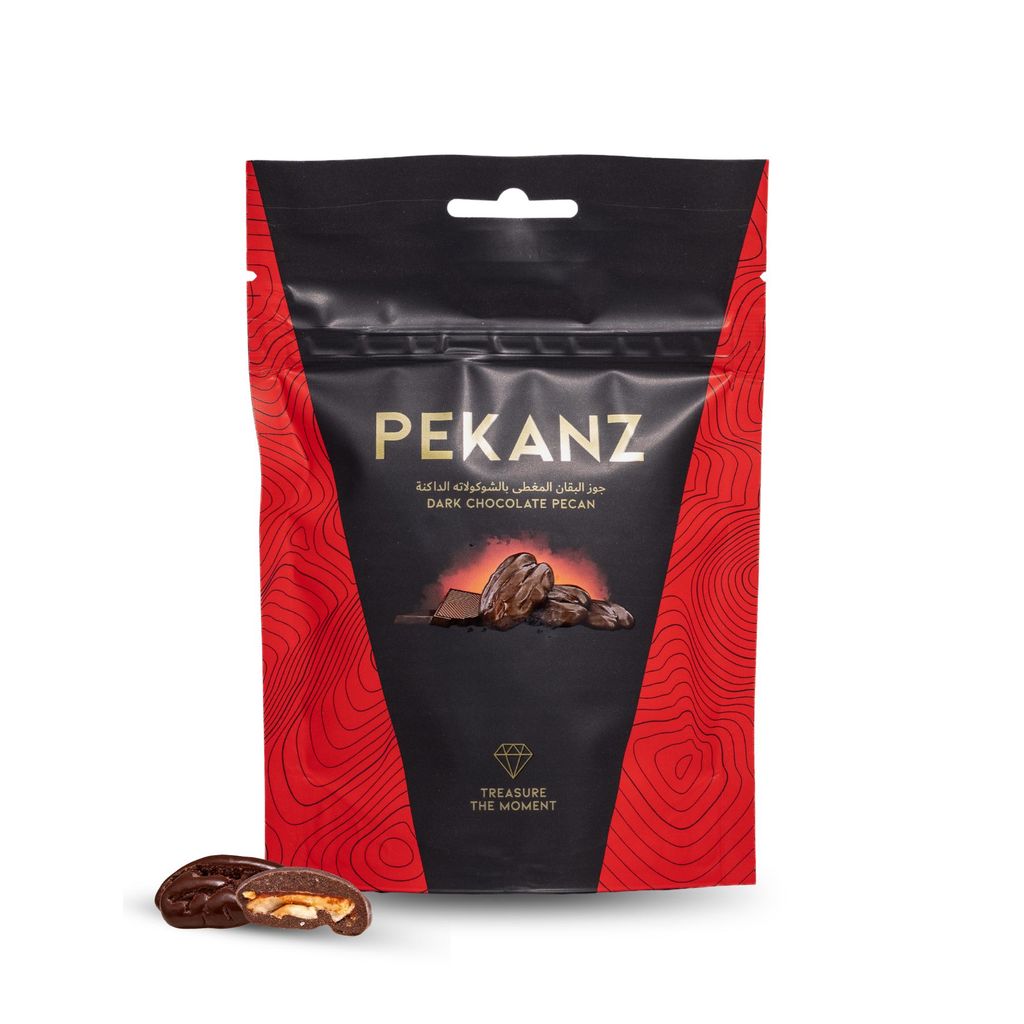 PEKANZ Geröstete Pekannüsse mit Zartbitterschokolade, 50 g Produktbild 