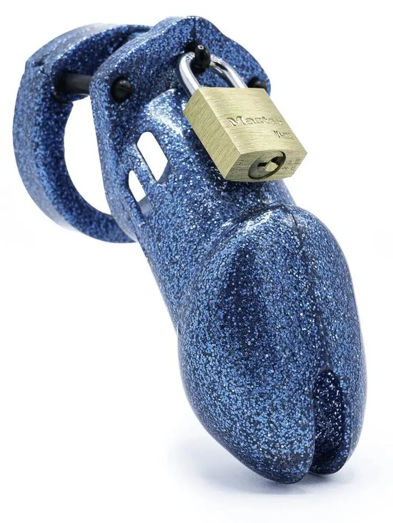 Cage de chasteté CB-X CB-6000 Bleu Pailleté - Dispositif Homme Standard