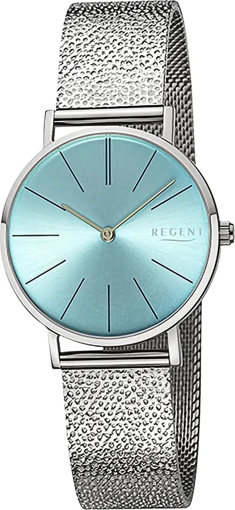 Orologio da polso Regent da donna in acciaio inossidabile con bracciale analogico in metallo a maglie argento D2URBA896