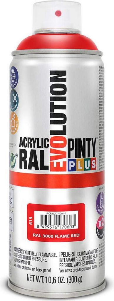 Pintyplus Evolution Aerosolfarbe 520cc Ral 3000 Feuerrot