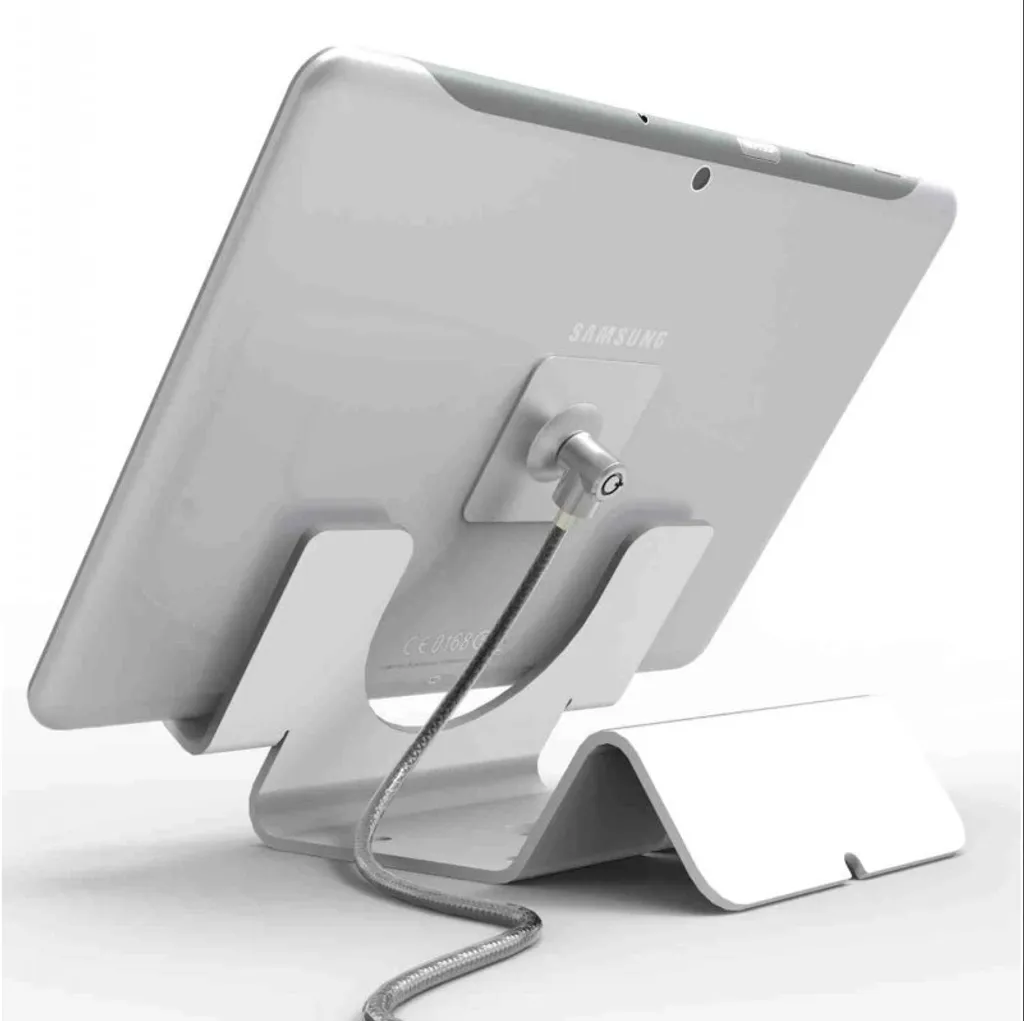 Support tablette universel blanc pour exposition et borne interactive - 3