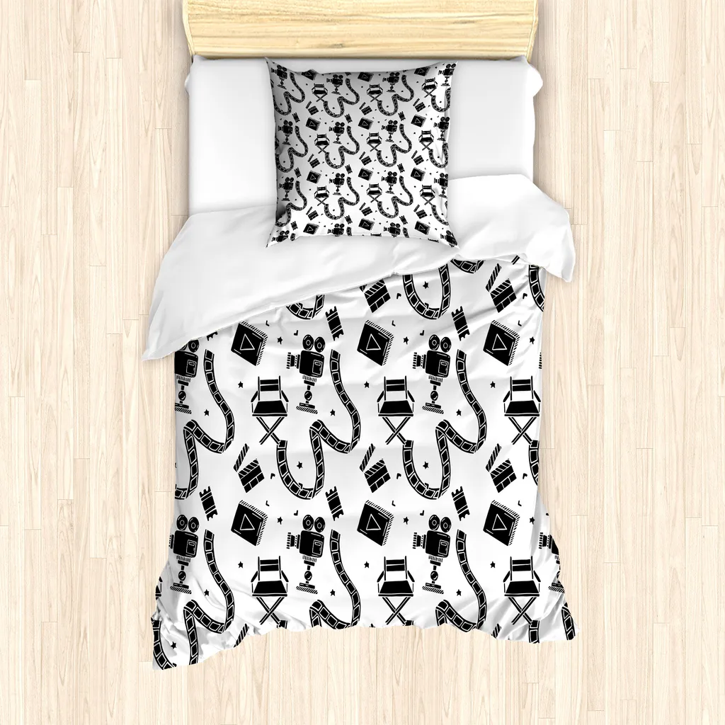 Copripiumino 135x200 ABAKUHAUS Bianco e Nero - Design Old Hollywood