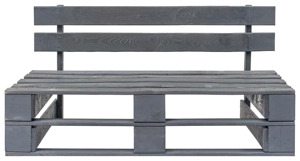 vidaXL Vonkajšia lavička Palettes Holz Grau Obrázok produktu 