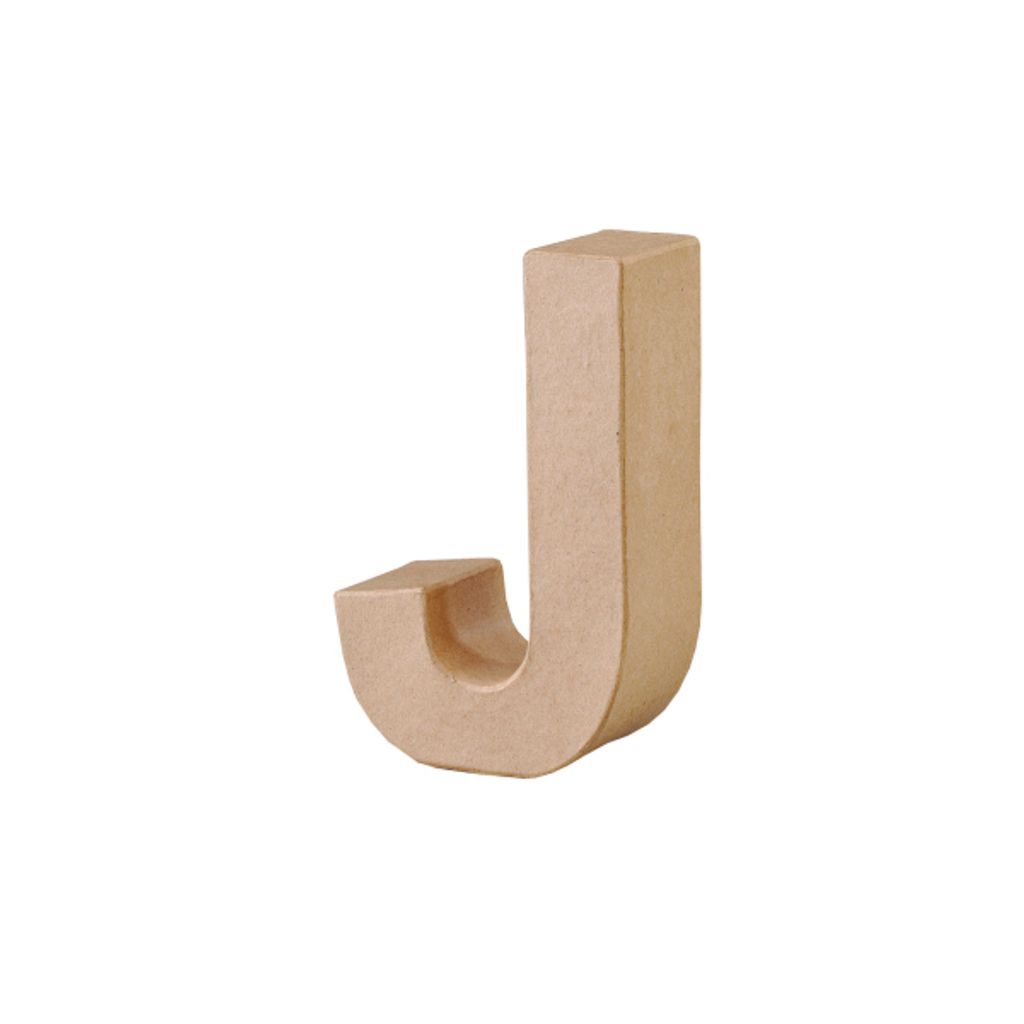 Pappmaché Buchstabe "J" ca. 17,5 cm hoch, 5,5 cm dick