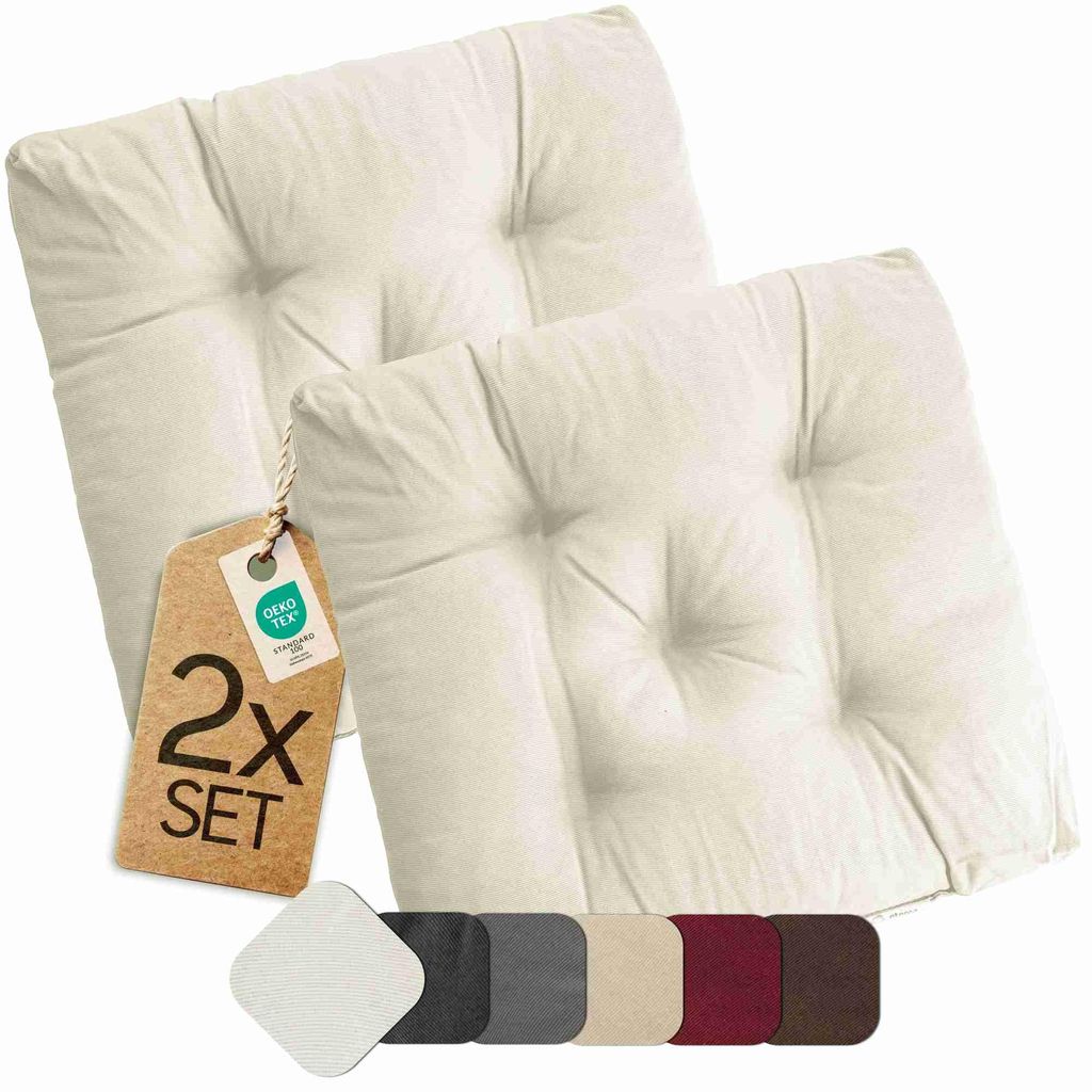 Sitzkissen Stuhlkissen Indoor & Outdoor 2er Set 42x42 cm - Produktbild 