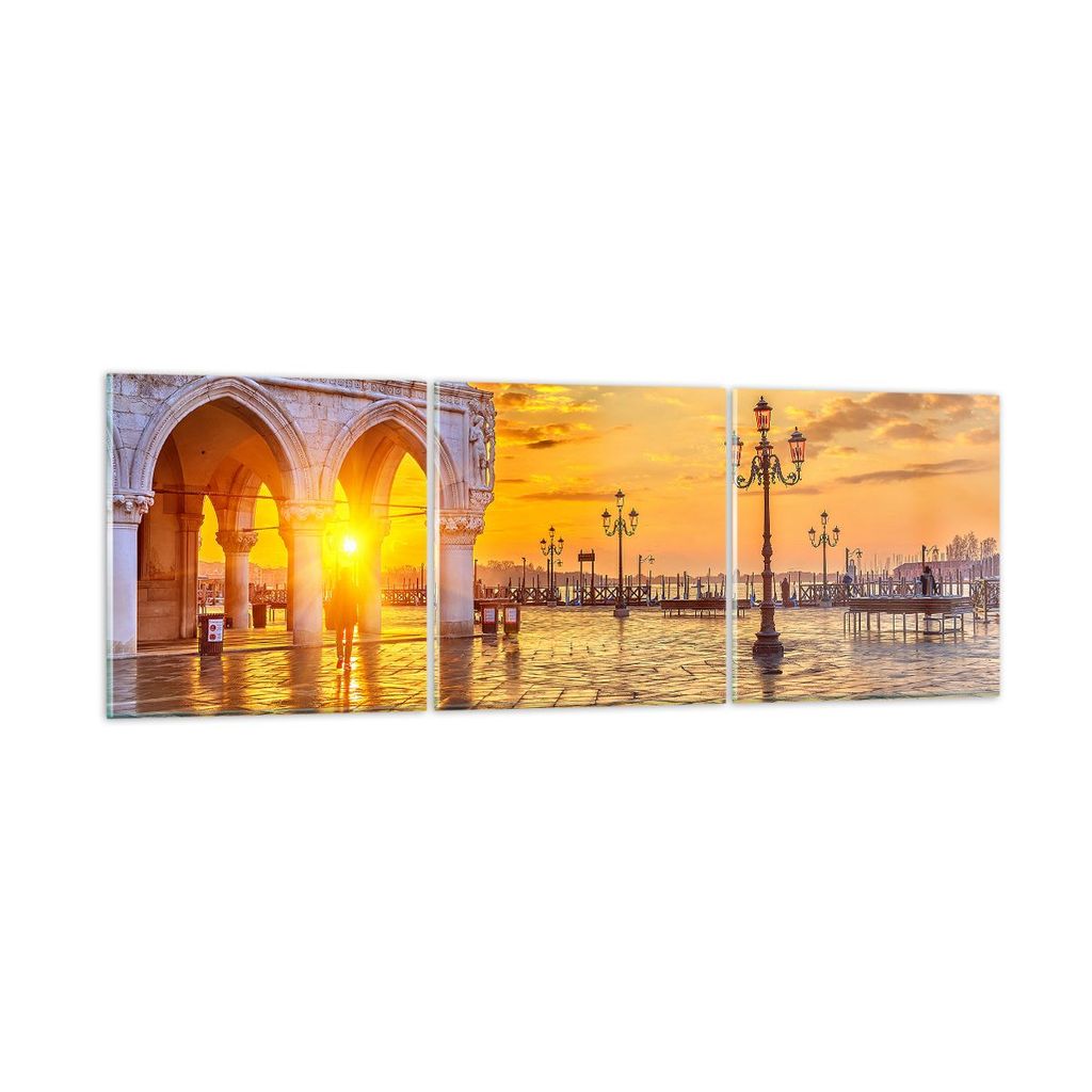 Bilder auf glas - Venedig Stadt - 120x40cm - Glasbilder - Wandbilder - Bilder - Kunstdruck - zum Aufhängen bereit - Wanddekoration aus Glas - Glas...