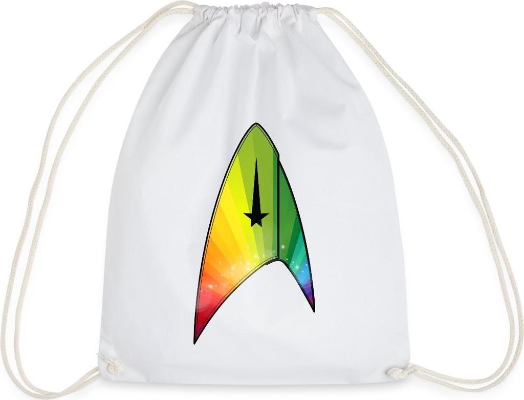 Spreadshirt Star Trek Discovery Sternenflotte Delta Gay Pride Turnbeutel, One size, Weiß