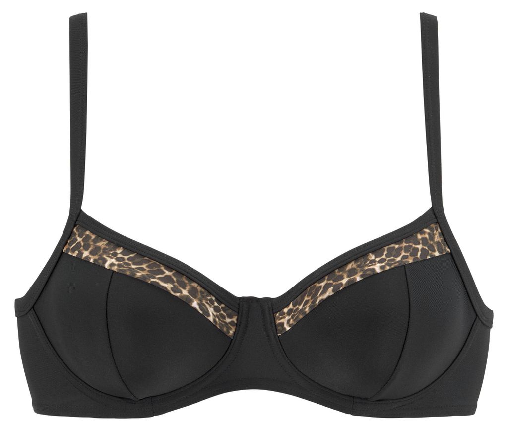 LASCANA Bügel-Bikini-Top schwarz-leo Größe 40 Cup G