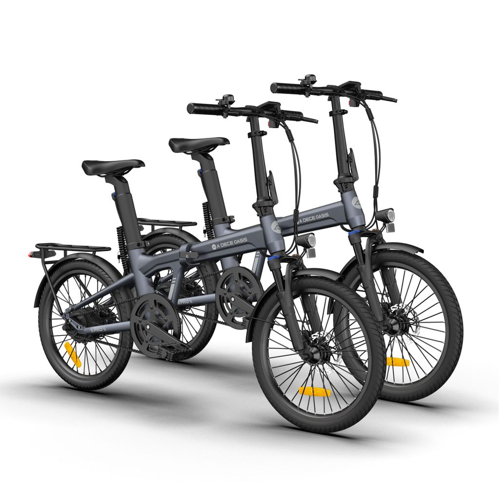 ADO EBike 2*Air20Pro Elektrofahrrad, Pedelec,klapprad Riemenantrieb,Citybike,20 zoll, Bafang Bürstenloser Motor, 2Gang, ebike Damen/Herren Grau+Grau