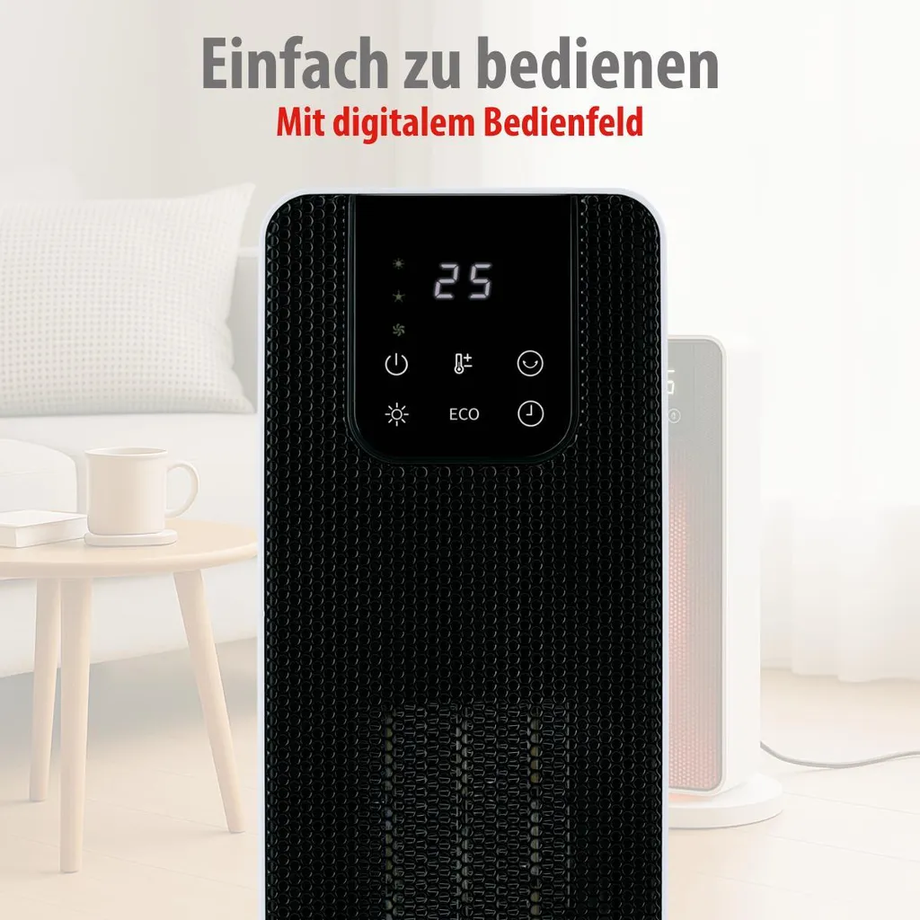 Stufa Elettrica a Torre PTC 2000W | Protezione Surriscaldamento e Timer - 5
