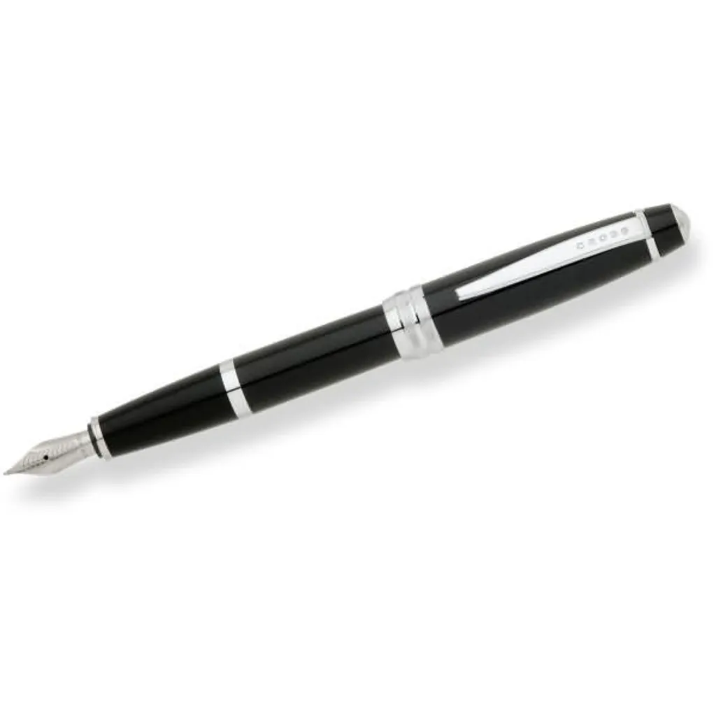 Stylo plume Bailey M avec finition laque noire et attributs chromés