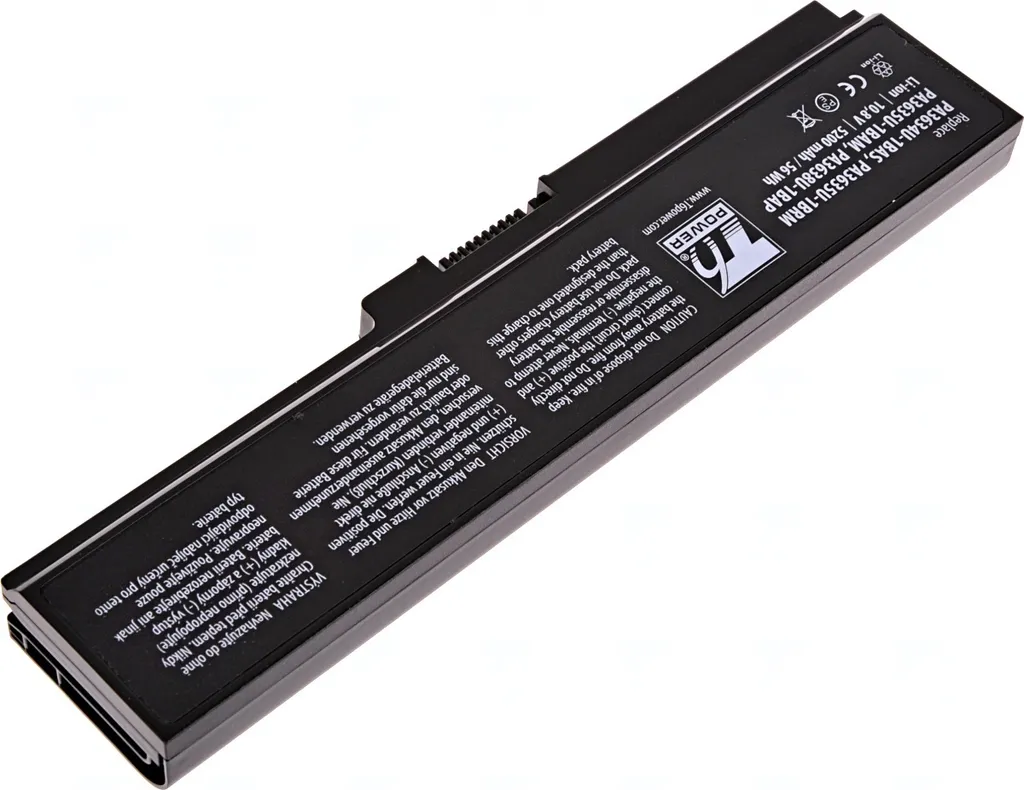 Batteria T6 Power per Toshiba Satellite L537, Li-Ion, 10,8 V, 5200 mAh (56 Wh), nero - 2