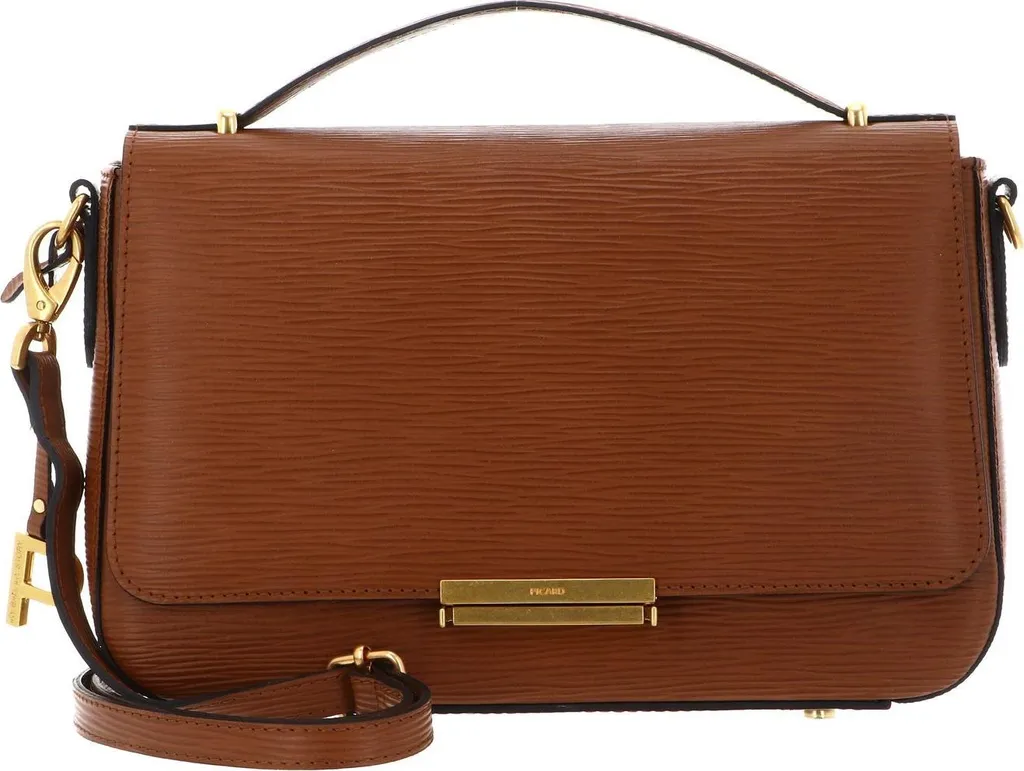 Sac bandoulière Picard Calais Crossover Bag avec rabat en cuir Cognac