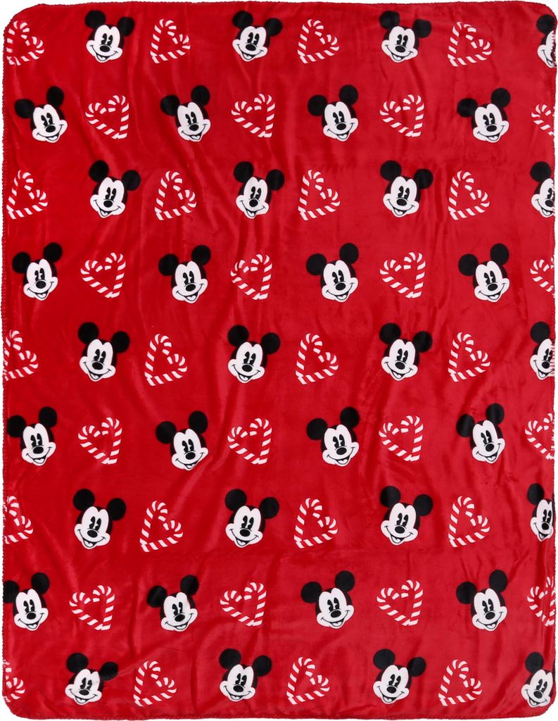 Mickey Maus Disney Weihnachtsdecke/Bettdecke rot, warm, kuschelweich 120x150cm, 120x150 cm