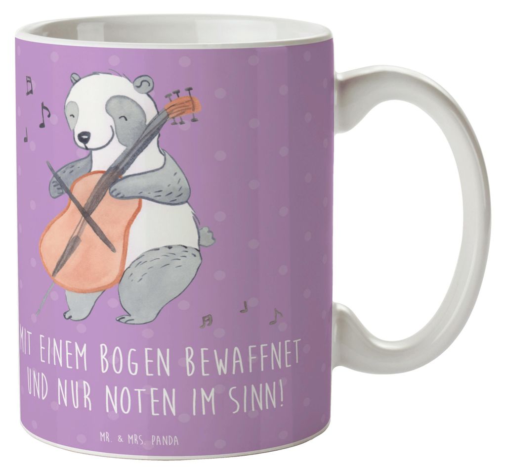 Mr. & Mrs. Panda Kaffeepott Violoncello Magie - Lavendeltraum - Geschenk, Becher, Kaffeebecher, Cello, Musik, Teepott, Noten, Lernen, Kaffeetasse, ...