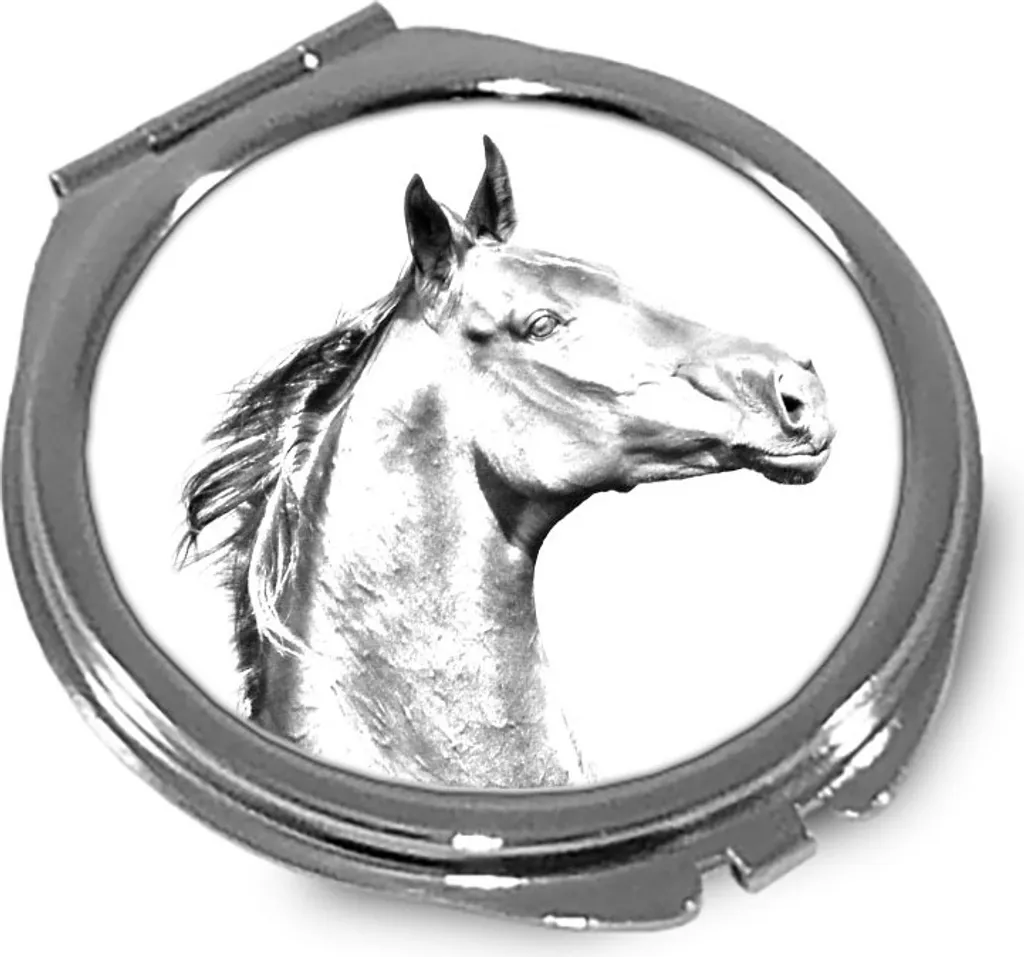 Zweibrücker - Specchio tascabile con cavallo, specchio tascabile personalizzato, specchio compatto con logo Art Dog